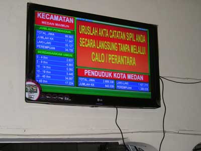 Monitor Display Dinas Kependudukan